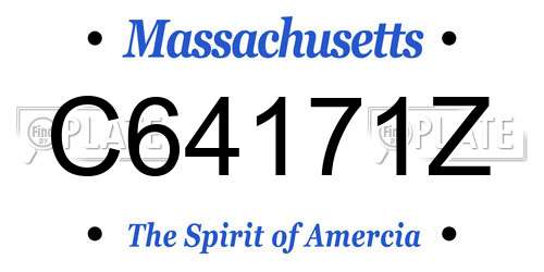 C64171Z Massachusetts License Plate