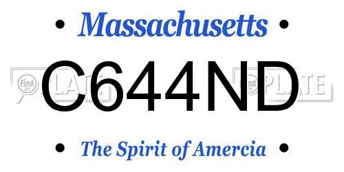 C644ND Massachusetts License Plate
