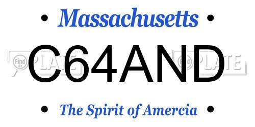 C64AND Massachusetts License Plate