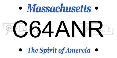 C64ANR Massachusetts License Plate