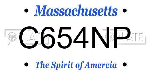 C654NP Massachusetts License Plate