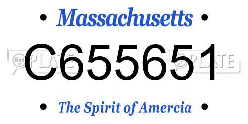 C655651 Massachusetts License Plate