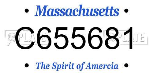 C655681 Massachusetts License Plate