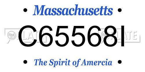 C65568I Massachusetts License Plate