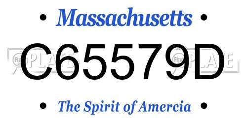 C65579D Massachusetts License Plate