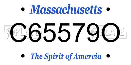 C65579O Massachusetts License Plate