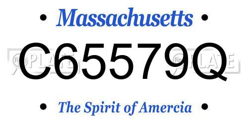 C65579Q Massachusetts License Plate