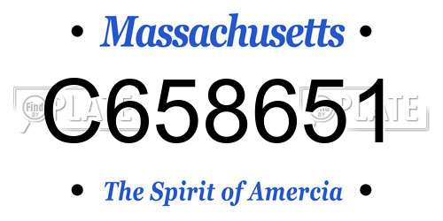 C658651 Massachusetts License Plate