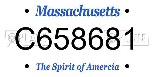 C658681 Massachusetts License Plate