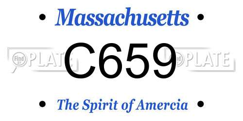 C659 Massachusetts License Plate