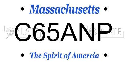 C65ANP Massachusetts License Plate