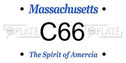 C66 Massachusetts License Plate