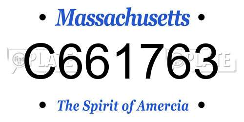 C661763 Massachusetts License Plate