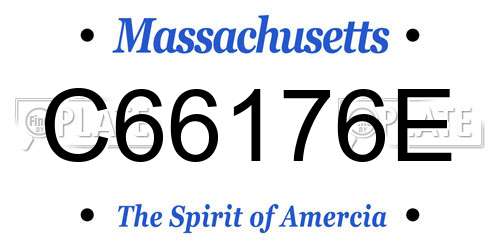 C66176E Massachusetts License Plate