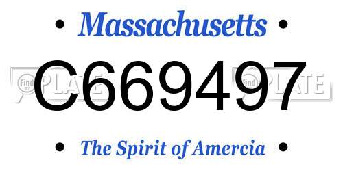 C669497 Massachusetts License Plate