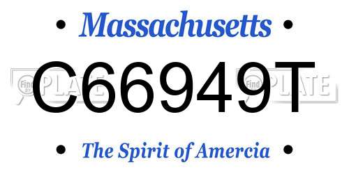 C66949T Massachusetts License Plate