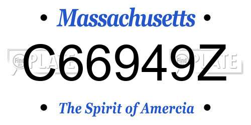 C66949Z Massachusetts License Plate