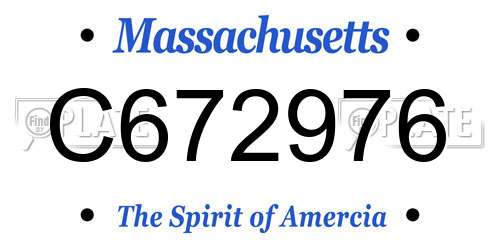 C672976 Massachusetts License Plate