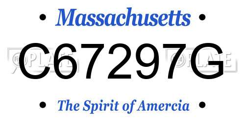 C67297G Massachusetts License Plate