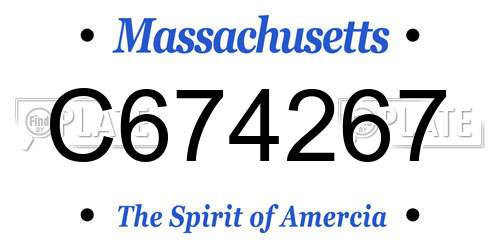 C674267 Massachusetts License Plate