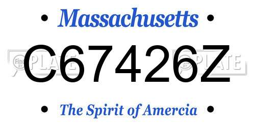 C67426Z Massachusetts License Plate