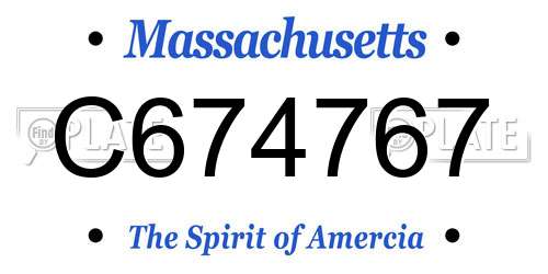 C674767 Massachusetts License Plate