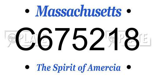C675218 Massachusetts License Plate