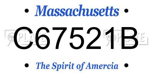 C67521B Massachusetts License Plate