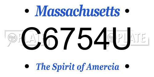 C6754U Massachusetts License Plate