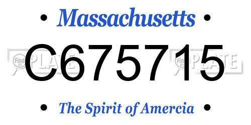 C675715 Massachusetts License Plate