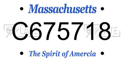 C675718 Massachusetts License Plate