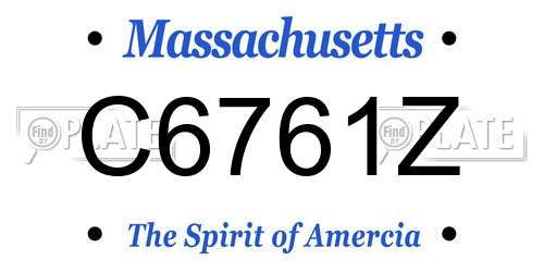 C6761Z Massachusetts License Plate