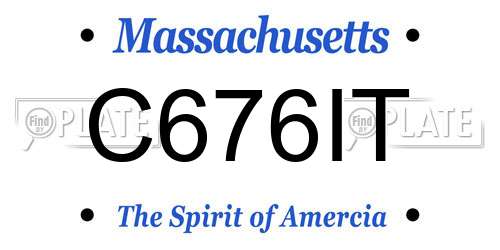 C676IT Massachusetts License Plate