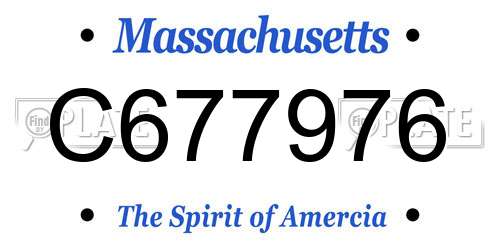 C677976 Massachusetts License Plate