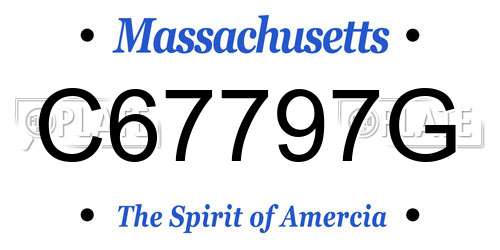 C67797G Massachusetts License Plate