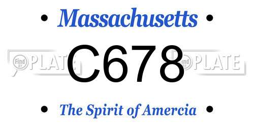 C678 Massachusetts License Plate