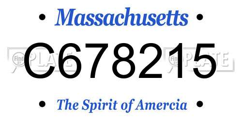 C678215 Massachusetts License Plate