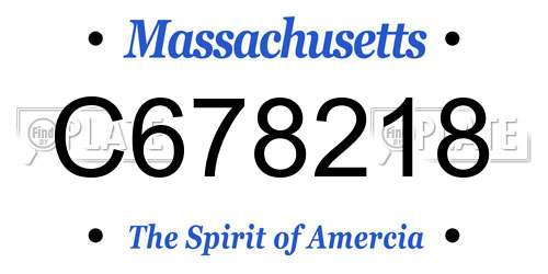 C678218 Massachusetts License Plate