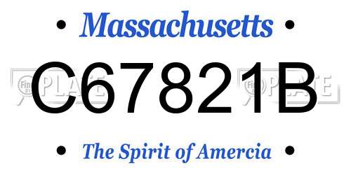 C67821B Massachusetts License Plate