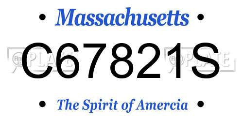 C67821S Massachusetts License Plate