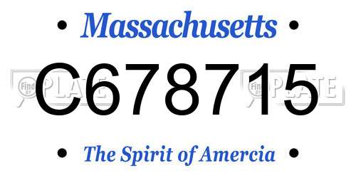 C678715 Massachusetts License Plate