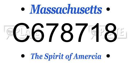 C678718 Massachusetts License Plate