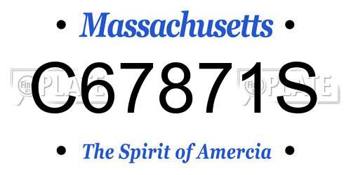 C67871S Massachusetts License Plate