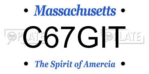C67GIT Massachusetts License Plate