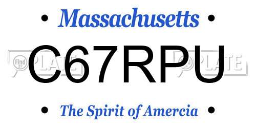 C67RPU Massachusetts License Plate