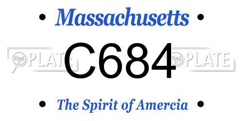 C684 Massachusetts License Plate