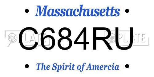 C684RU Massachusetts License Plate