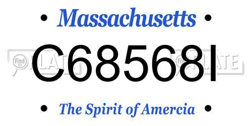 C68568I Massachusetts License Plate