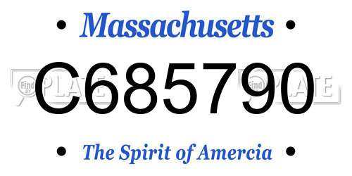 C685790 Massachusetts License Plate