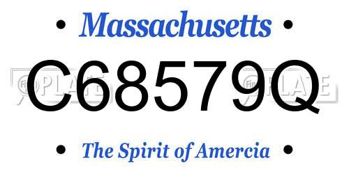 C68579Q Massachusetts License Plate